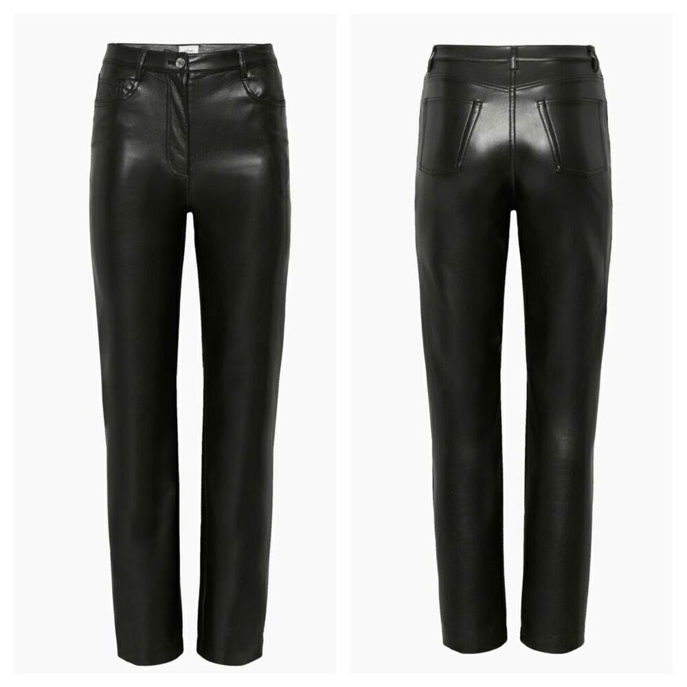 Aritzia Wilfred The Melina vegan leather‎ Pants Size 0 black - Picture 2 of 11
